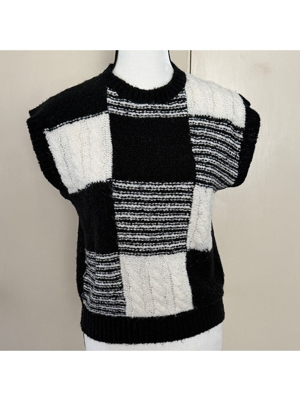 Eileen Black and White Sweater Vest (M)